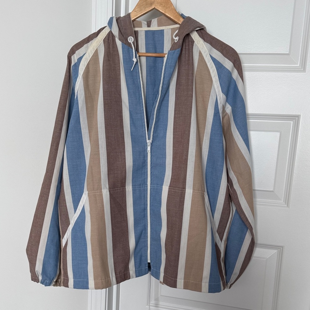 Striped Blue and Brown Lightweight Jacket